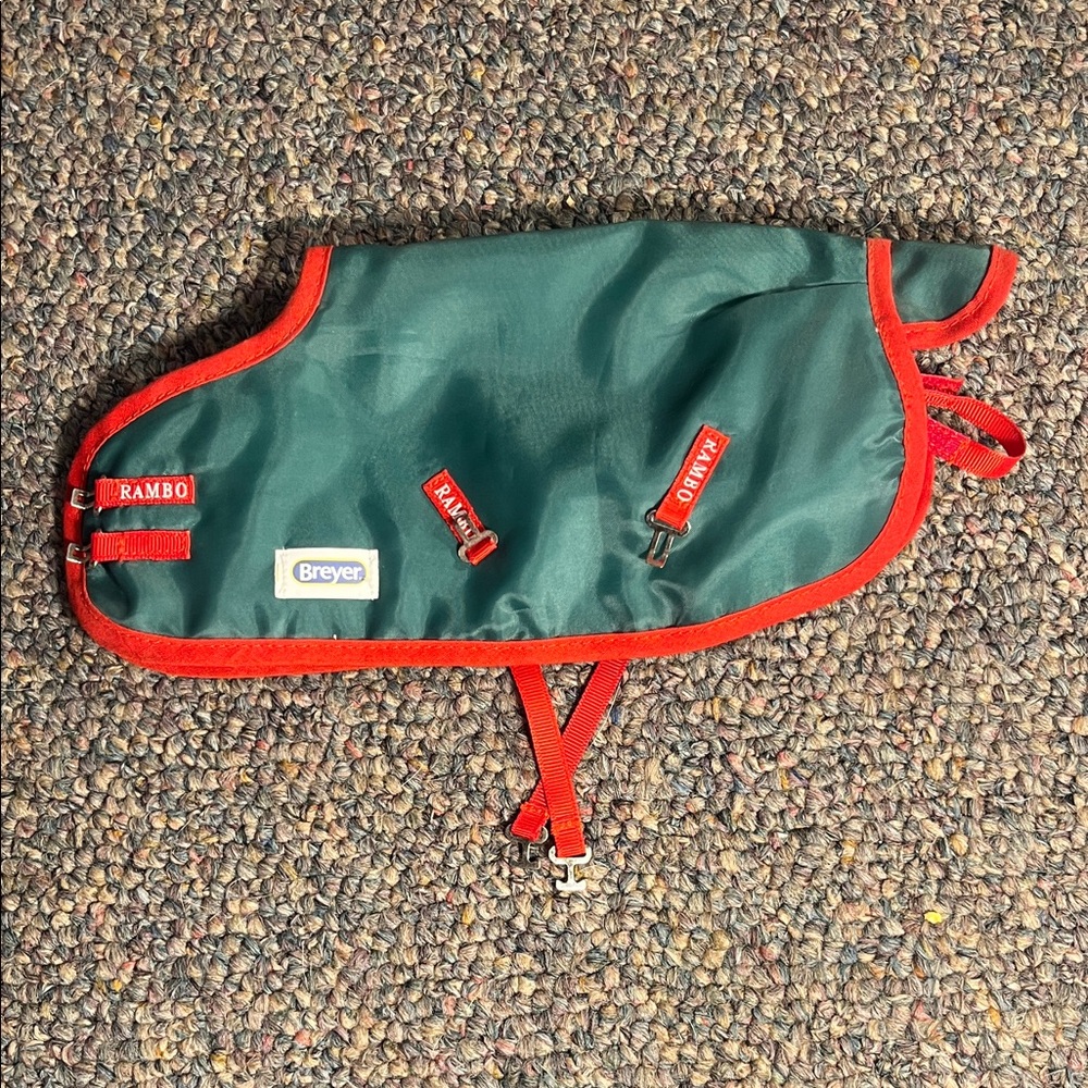 Breyer Green Horse Blanket with Red Trim